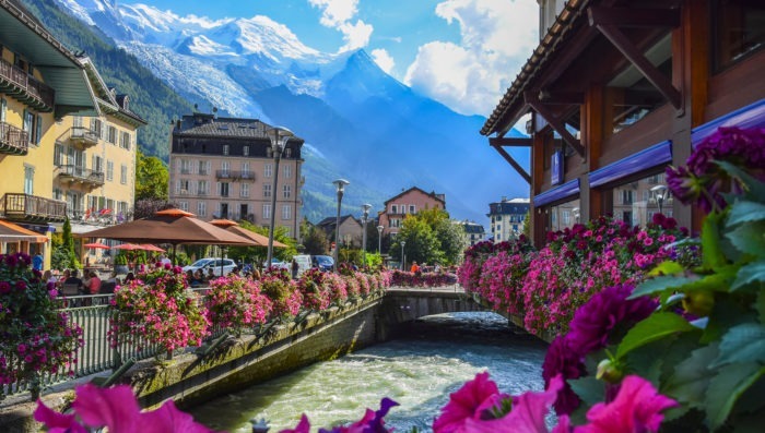 chamonix in the summer, french alpes