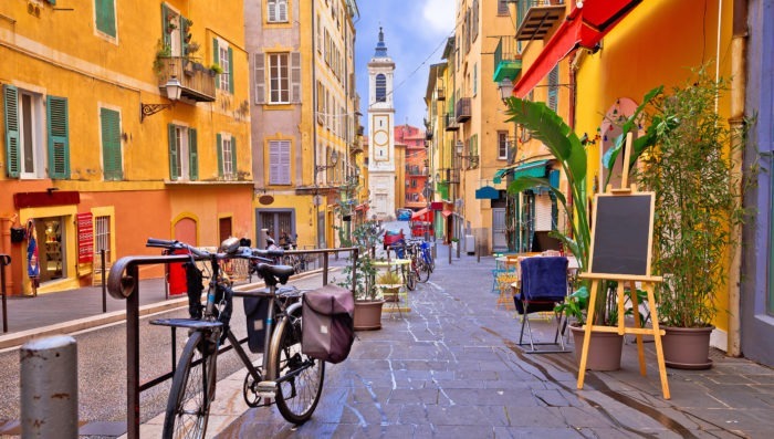 Street view in Nice, France