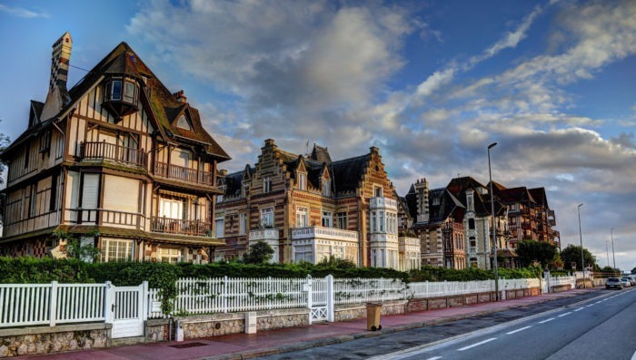 Deauville street view and houses in France