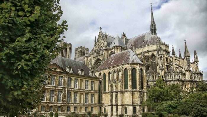 photo of the cathedral of reims in champagne france